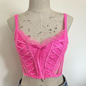 Unlined Lace Up Corset Top